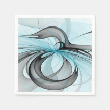 Abstract Anthracite Gray Blue Modern Fractal Art