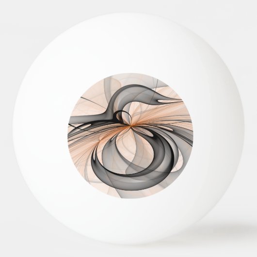 Abstract Anthracite Gray Sienna Modern Fractal Art Pingpongbal (Voorkant)