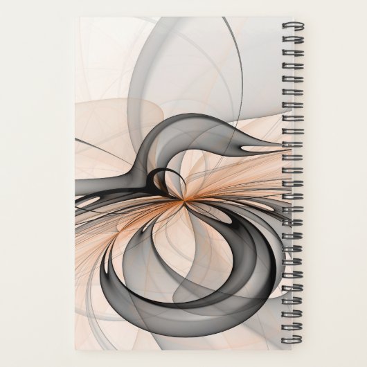 Abstract Anthracite Gray Sienna Modern Fractal Art Planner (Achterkant)