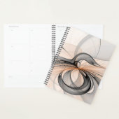 Abstract Anthracite Gray Sienna Modern Fractal Art Planner (Display)