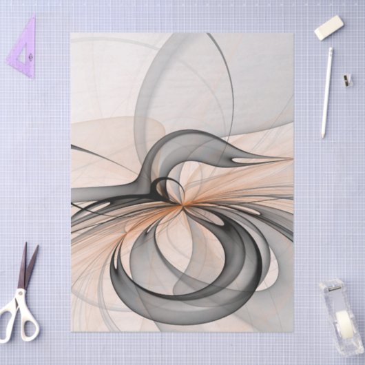 Abstract Anthracite Gray Sienna Modern Fractal Art Tissuepapier (Craft)