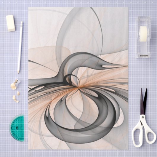 Abstract Anthracite Gray Sienna Modern Fractal Art Tissuepapier (Craft)