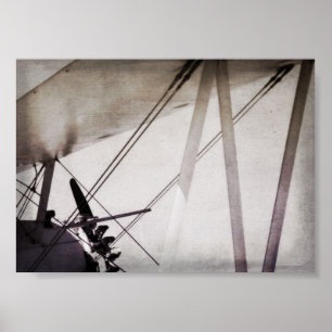 Abstract Antiek Airplane Art Archival Poster