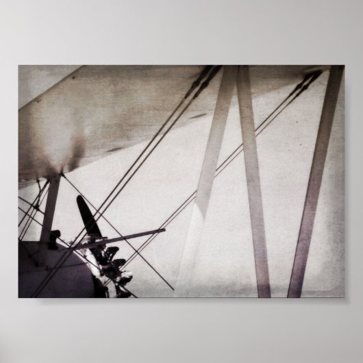 Abstract Antiek Airplane Art Archival Poster (Voorkant)