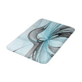 Abstract Antraciet Grijs Blauw Moderne Fractale Ku Badmat (Gekanteld)