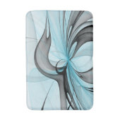 Abstract Antraciet Grijs Blauw Moderne Fractale Ku Badmat (Voorkant Verticaal)