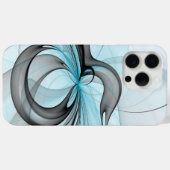 Abstract Antraciet Grijs Blauw Moderne Fractale Ku Case-Mate iPhone Case (Achterkant (horizontaal))