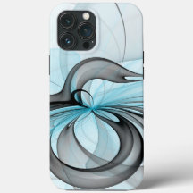 Abstract Antraciet Grijs Blauw Moderne Fractale Ku
