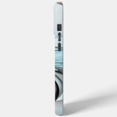 Abstract Antraciet Grijs Blauw Moderne Fractale Ku Case-Mate iPhone Case (Achterkant / Links)