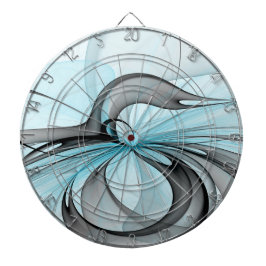 Abstract Antraciet Grijs Blauw Moderne Fractale Ku Dartbord