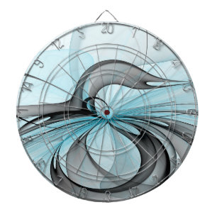 Abstract Antraciet Grijs Blauw Moderne Fractale Ku Dartbord