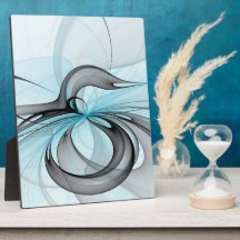 Abstract Antraciet Grijs Blauw Moderne Fractale Ku