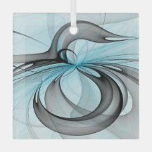 Abstract Antraciet Grijs Blauw Moderne Fractale Ku