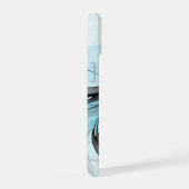 Abstract Antraciet Grijs Blauw Moderne Fractale Ku iPhone 15 Case (Rechterkant)