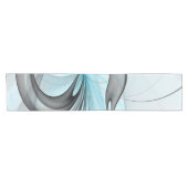 Abstract Antraciet Grijs Blauw Moderne Fractale Ku Korte Tafelloper (Horizontaal)