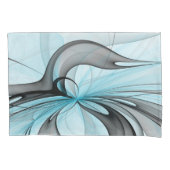Abstract Antraciet Grijs Blauw Moderne Fractale Ku Kussensloop (Voorkant)