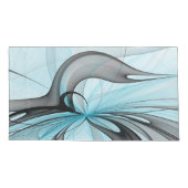 Abstract Antraciet Grijs Blauw Moderne Fractale Ku Kussensloop (Achterkant)