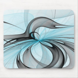 Abstract Antraciet Grijs Blauw Moderne Fractale Ku Muismat
