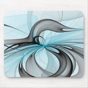 Abstract Antraciet Grijs Blauw Moderne Fractale Ku Muismat