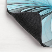 Abstract Antraciet Grijs Blauw Moderne Fractale Ku Muismat (Hoek)