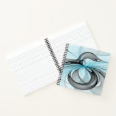 Abstract Antraciet Grijs Blauw Moderne Fractale Ku Notitieboek (Binnen)