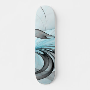 Abstract Antraciet Grijs Blauw Moderne Fractale Ku Persoonlijk Skateboard