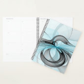 Abstract Antraciet Grijs Blauw Moderne Fractale Ku Planner (Display)