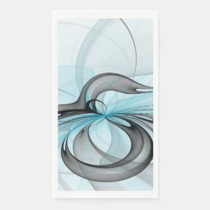 Abstract Antraciet Grijs Blauw Moderne Fractale Ku Servet