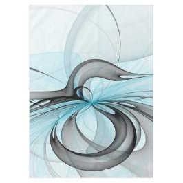 Abstract Antraciet Grijs Blauw Moderne Fractale Ku Tafelkleed