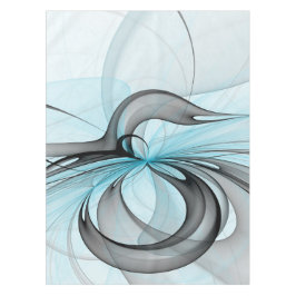 Abstract Antraciet Grijs Blauw Moderne Fractale Ku Tafelkleed