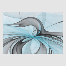 Abstract Antraciet Grijs Blauw Moderne Fractale Ku Tissuepapier
