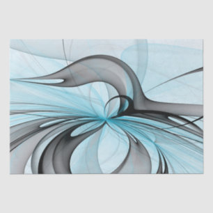 Abstract Antraciet Grijs Blauw Moderne Fractale Ku Tissuepapier