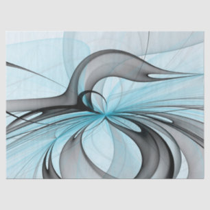 Abstract Antraciet Grijs Blauw Moderne Fractale Ku Tissuepapier