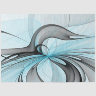 Abstract Antraciet Grijs Blauw Moderne Fractale Ku Tissuepapier