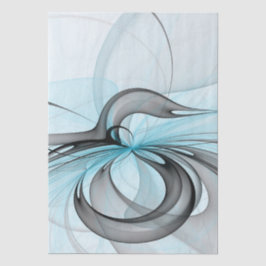Abstract Antraciet Grijs Blauw Moderne Fractale Ku Tissuepapier
