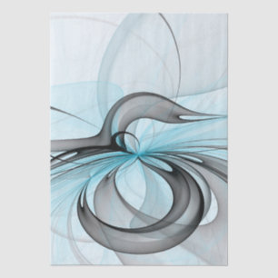 Abstract Antraciet Grijs Blauw Moderne Fractale Ku Tissuepapier