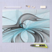 Abstract Antraciet Grijs Blauw Moderne Fractale Ku Tissuepapier (Craft)