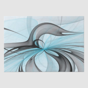 Abstract Antraciet Grijs Blauw Moderne Fractale Ku Tissuepapier