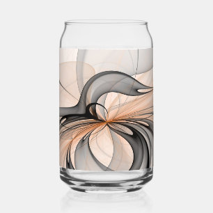 Abstract Antraciet Grijs Sienna Moderne Fractale K Blikvorm Glas