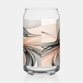 Abstract Antraciet Grijs Sienna Moderne Fractale K Blikvorm Glas (Rechts)
