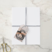 Abstract Antraciet Grijs Sienna Moderne Fractale K Cadeaulabel (Met Touw)