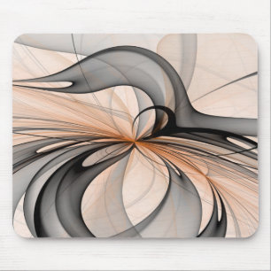 Abstract Antraciet Grijs Sienna Moderne Fractale K Muismat