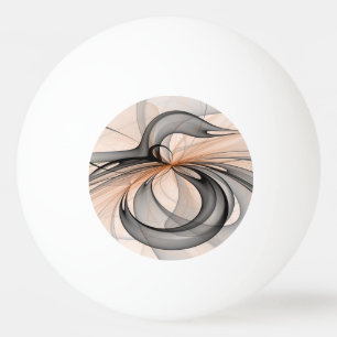 Abstract Antraciet Grijs Sienna Moderne Fractale K Pingpongbal