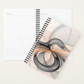 Abstract Antraciet Grijs Sienna Moderne Fractale K Planner (Display)