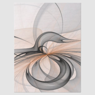 Abstract Antraciet Grijs Sienna Moderne Fractale K Tissuepapier