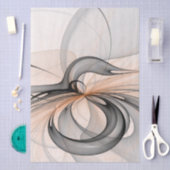 Abstract Antraciet Grijs Sienna Moderne Fractale K Tissuepapier (Craft)
