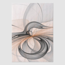 Abstract Antraciet Grijs Sienna Moderne Fractale K Tissuepapier