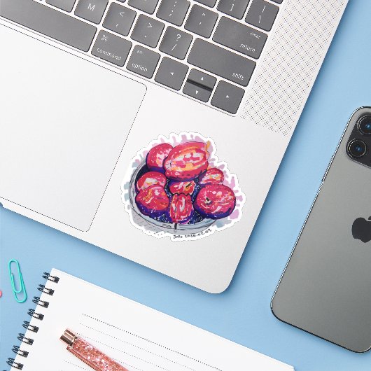 Abstract Apples Sticker (Laptop met iPhone)