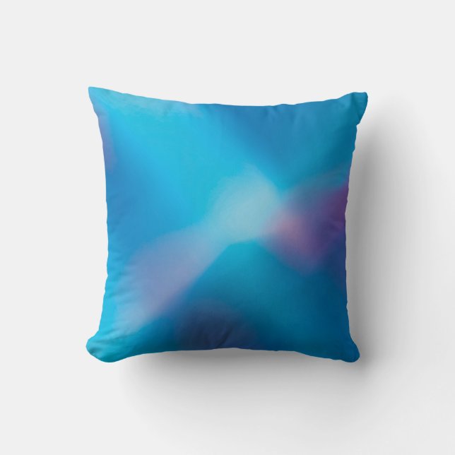 Abstract Aqua Blauw Paars Glowing Licht #1 Kussen (Voorkant)