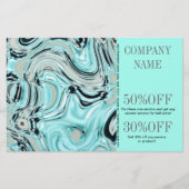 abstract aqua blauw waterverf salon SPA Flyer (Voorkant)